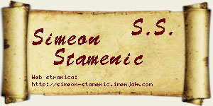 Simeon Stamenić vizit kartica